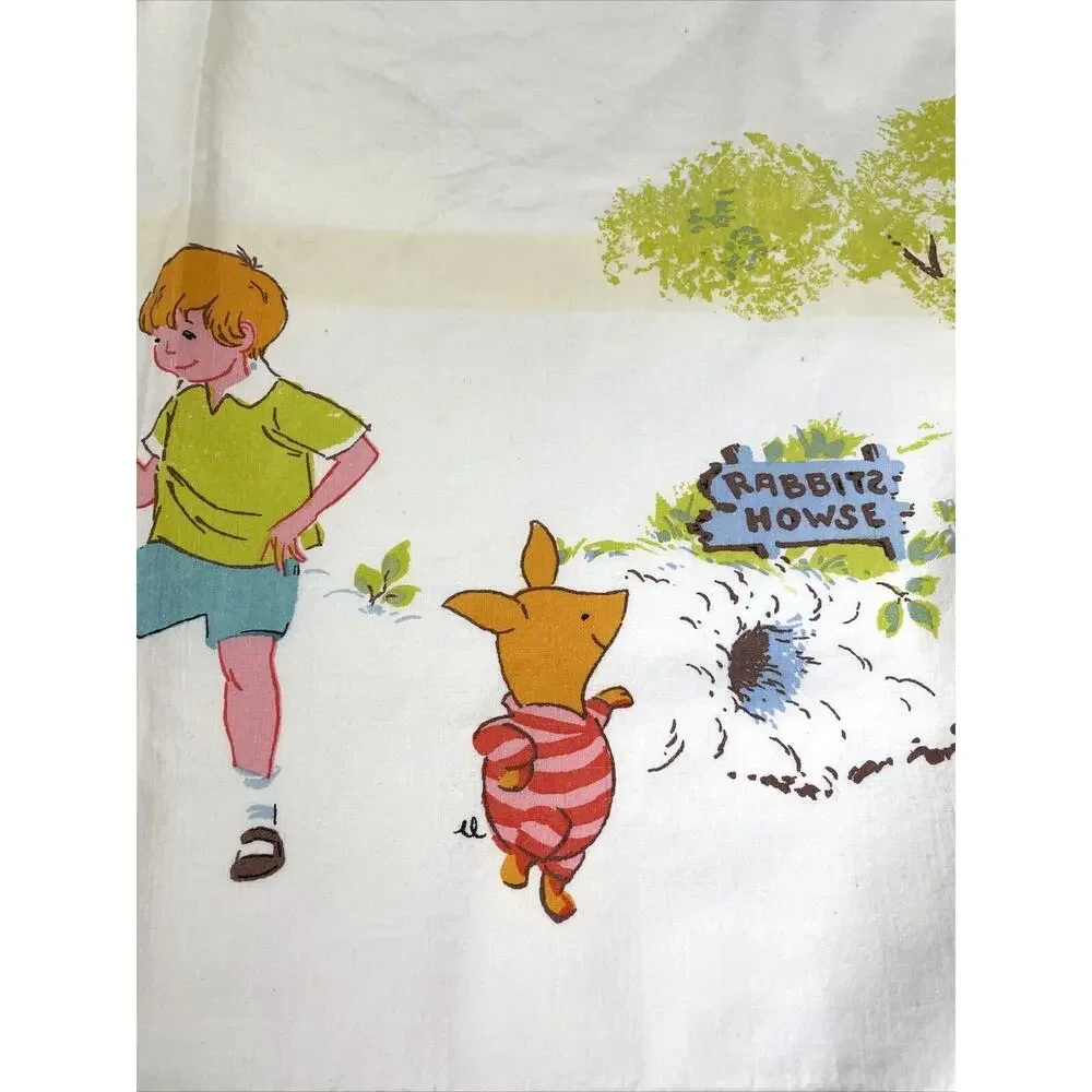 Disney Winnie The Pooh Twin Flat Bed Sheet Classic Collectible 1964 Vintage Rare